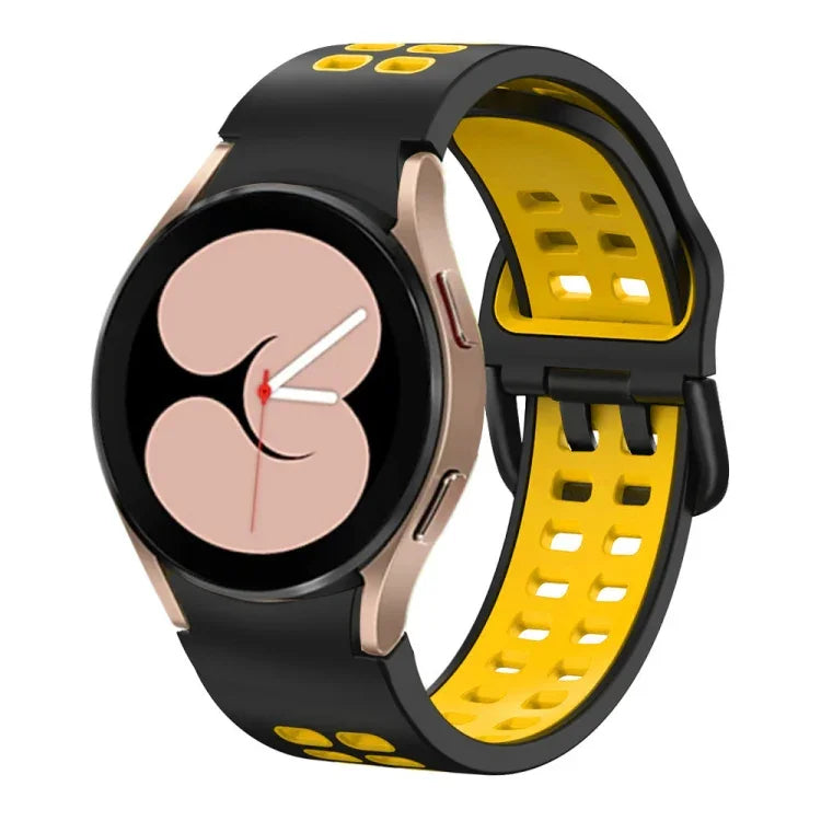 Double-row Hole Two-color Silicone Watch Band, For Samsung Galaxy Watch 5 40mm, For Samsung Galaxy Watch 5 Pro 45mm