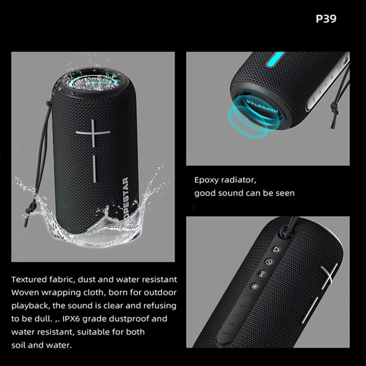 Loa Bluetooth không dây chống nước ngoài trời HOPESTAR P39 có đèn RGB