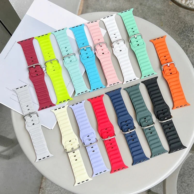 Dây đồng hồ silicone màu đơn cho Apple Watch Series, 7 45mm / 6&SE&5&4 44mm / 3&2&1 42mm, 7 41mm / 6&SE&5&4 40mm / 3&2&1 38mm