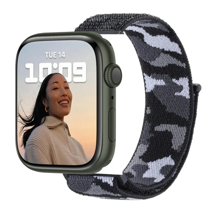 Dây đồng hồ vòng nylon cho Apple Watch Series, 7 45mm / 6&SE&5&4 44mm / 3&2&1 42mm, 7 41mm / 6&SE&5&4 40mm / 3&2&1 38mm