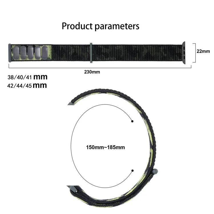 Dây đồng hồ vòng nylon cho Apple Watch Series, 7 45mm / 6&SE&5&4 44mm / 3&2&1 42mm, 7 41mm / 6&SE&5&4 40mm / 3&2&1 38mm