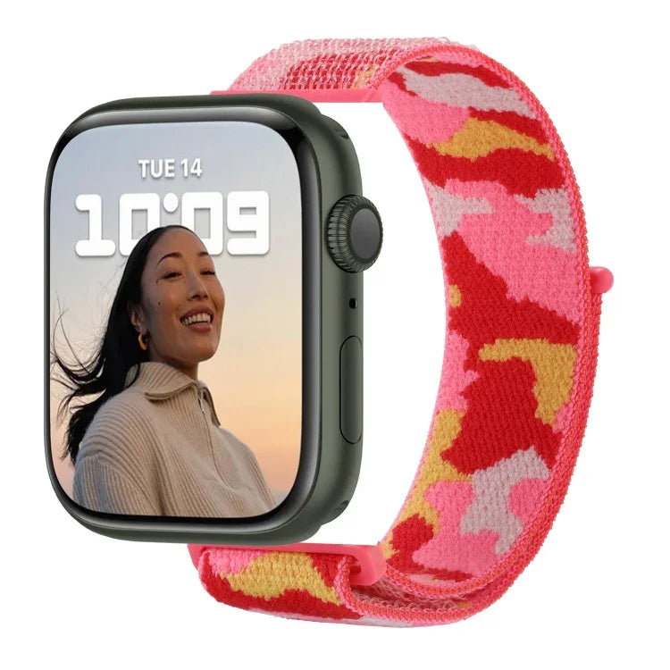 Dây đồng hồ vòng nylon cho Apple Watch Series, 7 45mm / 6&SE&5&4 44mm / 3&2&1 42mm, 7 41mm / 6&SE&5&4 40mm / 3&2&1 38mm