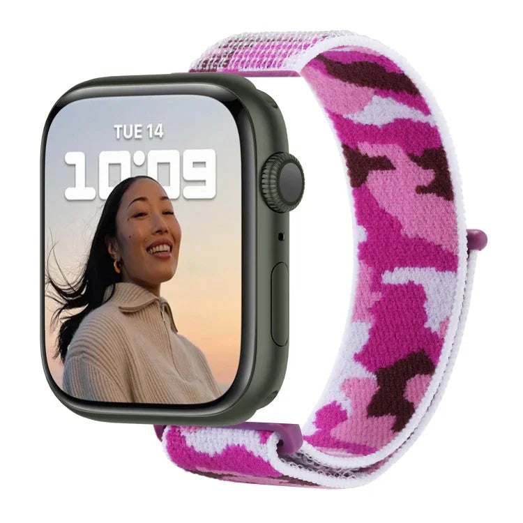 Dây đồng hồ vòng nylon cho Apple Watch Series, 7 45mm / 6&SE&5&4 44mm / 3&2&1 42mm, 7 41mm / 6&SE&5&4 40mm / 3&2&1 38mm