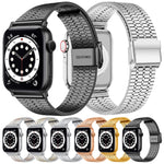 Dây đồng hồ thép cho Apple Watch Series, 7 45mm / 6&SE&5&4 44mm / 3&2&1 42mm, 7 41mm / 6&SE&5&4 40mm / 3&2&1 38mm