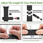 Dây đồng hồ thép không gỉ 5 hạt cho Apple Watch Series, 7 45mm / 6&SE&5&4 44mm / 3&2&1 42mm, 7 41mm / 6&SE&5&4 40mm / 3&2&1 38mm