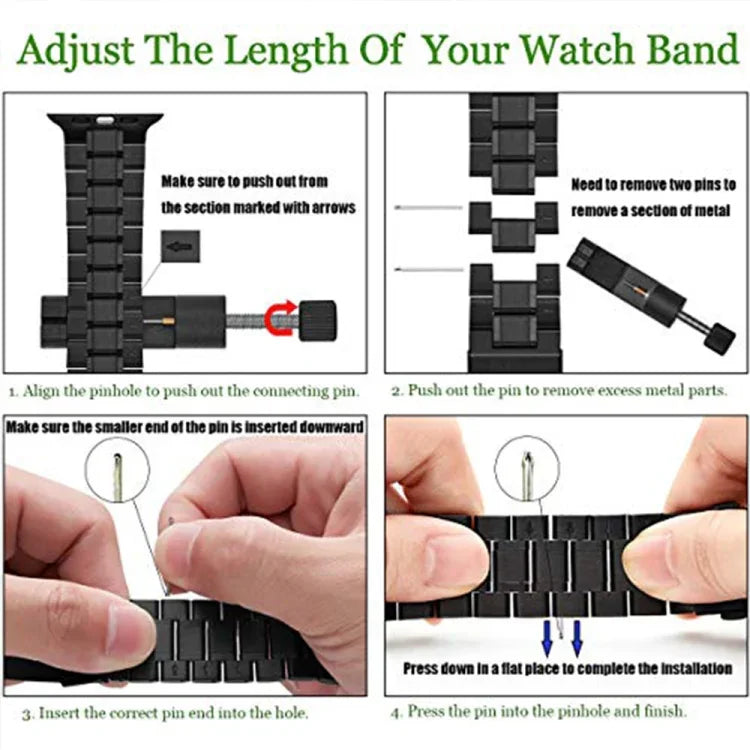 Dây đồng hồ thép không gỉ 5 hạt cho Apple Watch Series, 7 45mm / 6&SE&5&4 44mm / 3&2&1 42mm, 7 41mm / 6&SE&5&4 40mm / 3&2&1 38mm