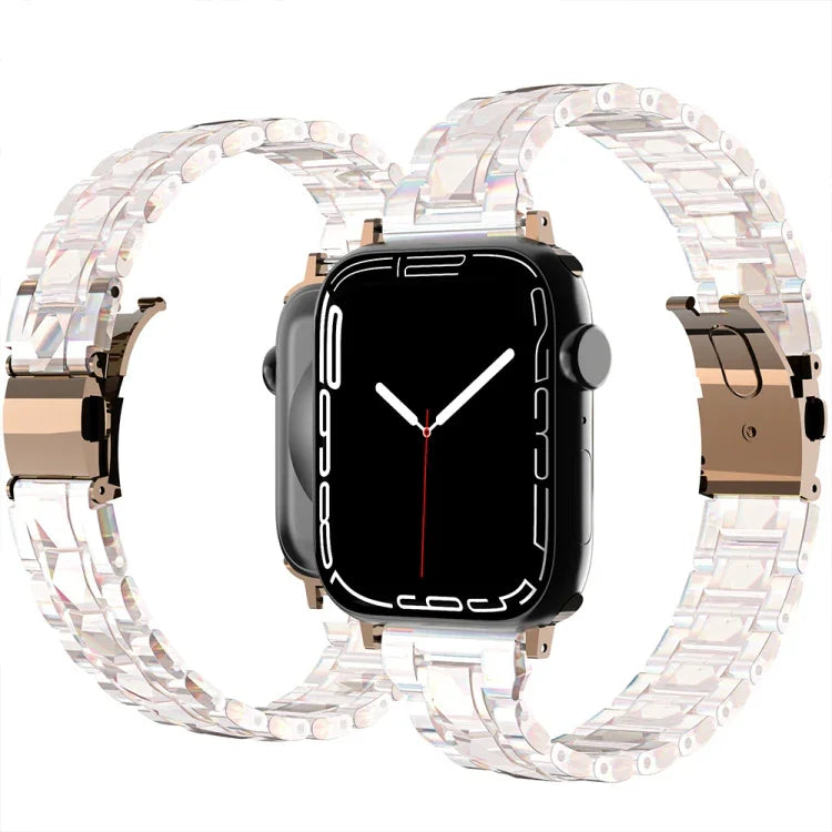 Dây đồng hồ acrylic mạ điện cho Apple Watch Series, 7 45mm / 6&SE&5&4 44mm / 3&2&1 42mm, 7 41mm / 6&SE&5&4 40mm / 3&2&1 38mm