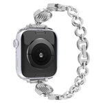 Dây đồng hồ kim loại họa tiết pha lê cho Apple Watch Series, 7 45mm / 6&SE&5&4 44mm / 3&2&1 42mm, 7 41mm / 6&SE&5&4 40mm / 3&2&1 38mm