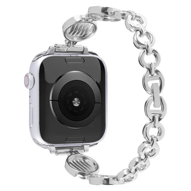 Dây đồng hồ kim loại họa tiết pha lê cho Apple Watch Series, 7 45mm / 6&SE&5&4 44mm / 3&2&1 42mm, 7 41mm / 6&SE&5&4 40mm / 3&2&1 38mm