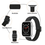 Dây đồng hồ nylon eo nhỏ sóng cho Apple Watch Series, 7 45mm / 6&SE&5&4 44mm / 3&2&1 42mm, 7 41mm / 6&SE&5&4 40mm / 3&2&1 38mm