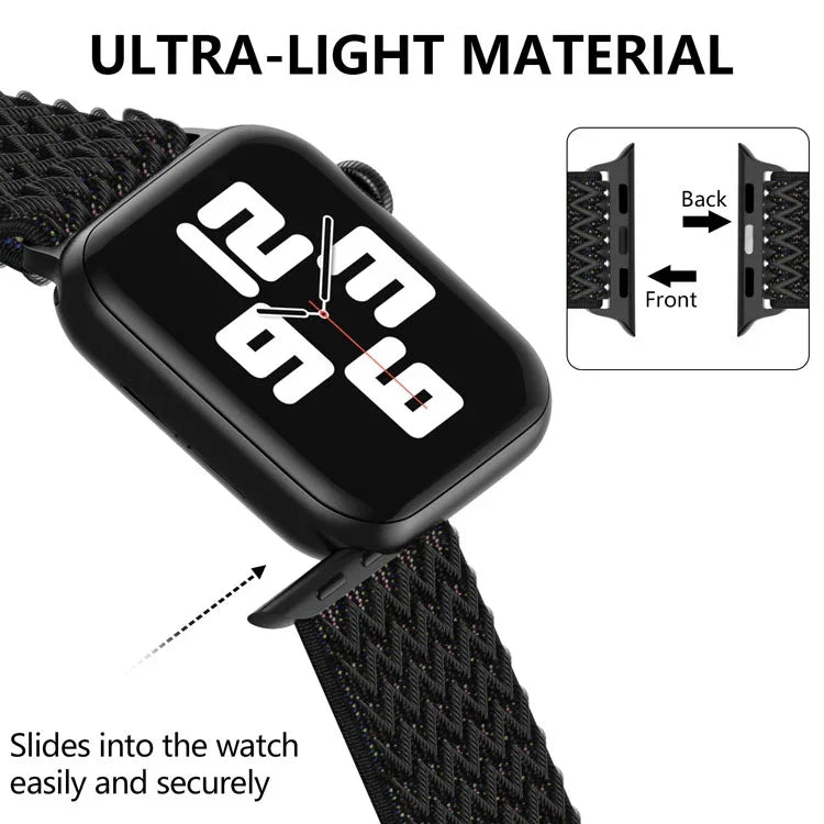 Dây đồng hồ nylon sóng cho Apple Watch Series, 7 45mm / 6&SE&5&4 44mm / 3&2&1 42mm, 7 41mm / 6&SE&5&4 40mm / 3&2&1 38mm