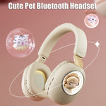 Tai nghe Bluetooth không dây B4 RGB Stereo hoạt hình, hình mèo, sóc