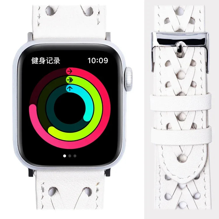 Dây đồng hồ dệt da thật cho Apple Watch Series, 7 45mm / 6&SE&5&4 44mm / 3&2&1 42mm, 7 41mm / 6&SE&5&4 40mm / 3&2&1 38mm