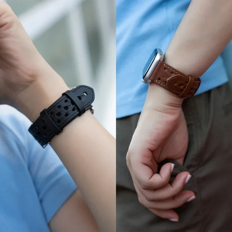 Dây đồng hồ dệt da thật cho Apple Watch Series, 7 45mm / 6&SE&5&4 44mm / 3&2&1 42mm, 7 41mm / 6&SE&5&4 40mm / 3&2&1 38mm