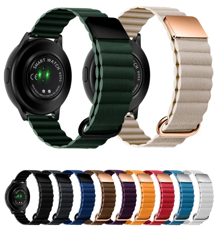 Dây đồng hồ da khóa nam châm, 20mm cho Samsung Galaxy Watch3 41mm, 20mm cho Samsung Galaxy Watch3 45mm, 22mm cho Samsung Galaxy Watch3 41mm, 22mm cho Samsung Galaxy Watch3 45mm
