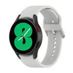 Dây đồng hồ khóa tròn bạc silicone chính hãng, Dành cho Samsung Galaxy Watch 5 44mm