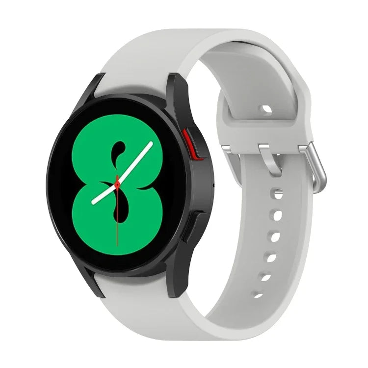 Dây đồng hồ khóa tròn bạc silicone chính hãng, Dành cho Samsung Galaxy Watch 5 44mm