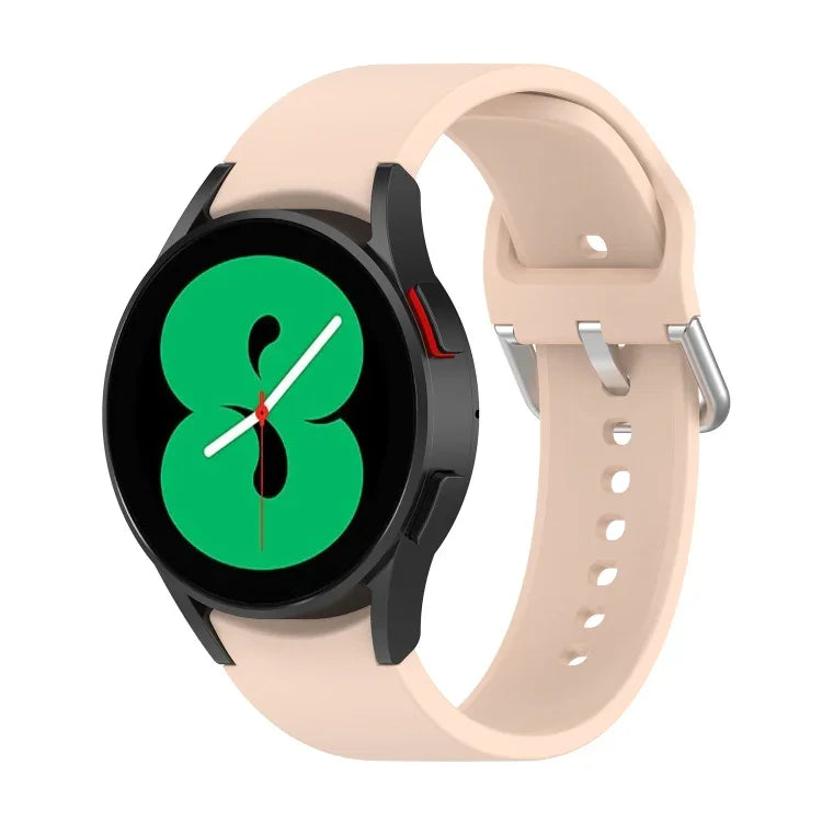 Dây đồng hồ khóa tròn bạc silicone chính hãng, Dành cho Samsung Galaxy Watch 5 44mm
