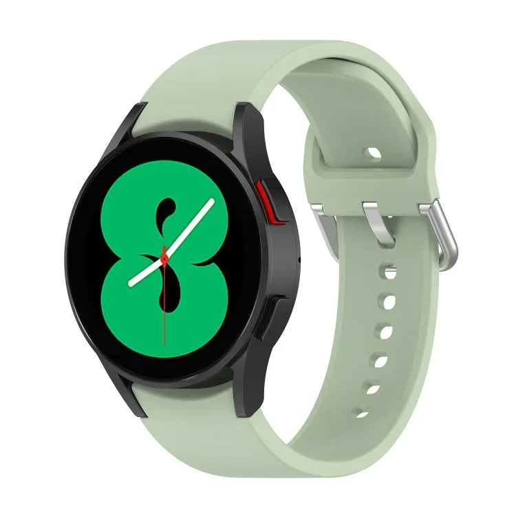 Dây đồng hồ khóa tròn bạc silicone chính hãng, Dành cho Samsung Galaxy Watch 5 44mm