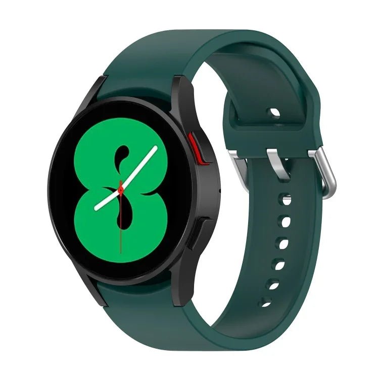 Dây đồng hồ khóa tròn bạc silicone chính hãng, Dành cho Samsung Galaxy Watch 5 44mm