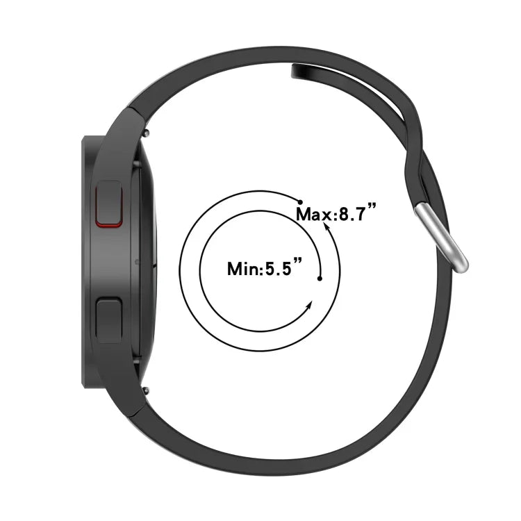 Dây đồng hồ khóa tròn bạc silicone chính hãng, Dành cho Samsung Galaxy Watch 5 44mm