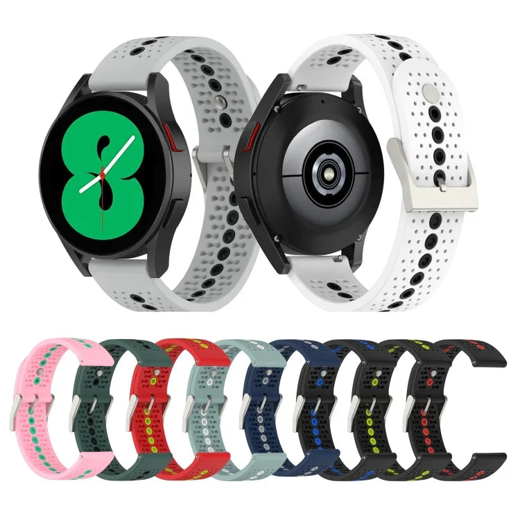 Dây đồng hồ silicone nhiều màu lỗ 20mm, Dành cho Samsung Galaxy Watch 5 40mm, Dành cho Samsung Galaxy Watch 5 44mm, Dành cho Samsung Galaxy Watch 5 Pro 45mm