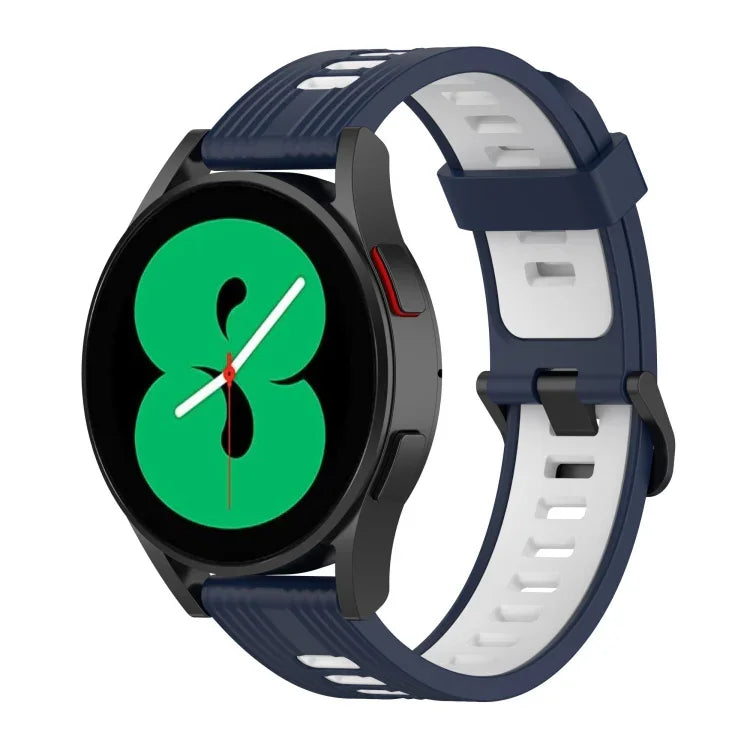Dây đồng hồ silicone sọc hai màu 20mm, Dành cho Samsung Galaxy Watch 5 40mm, Dành cho Samsung Galaxy Watch 5 44mm, Dành cho Samsung Galaxy Watch 5 Pro 45mm