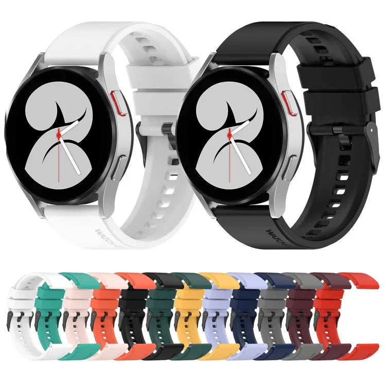 Dây đồng hồ silicone khóa đen 20mm, Dành cho Samsung Galaxy Watch 5 40mm, Dành cho Samsung Galaxy Watch 5 44mm, Dành cho Samsung Galaxy Watch 5 Pro 45mm