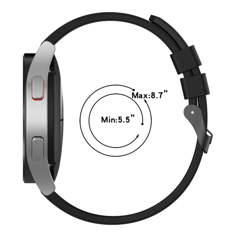 Dây đồng hồ silicone khóa đen 20mm, Dành cho Samsung Galaxy Watch 5 40mm, Dành cho Samsung Galaxy Watch 5 44mm, Dành cho Samsung Galaxy Watch 5 Pro 45mm
