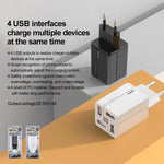 REMAX RP-U43 3.4A 4 USB Port Fast Charger, EU Plug, UK Plug