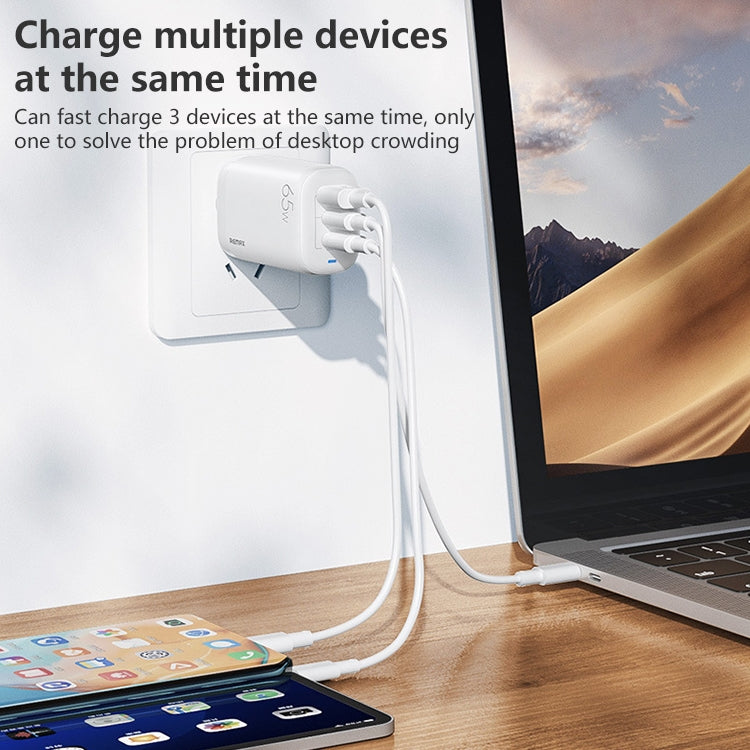 REMAX RP-U55 Territory Series Sạc nhanh 65W USB + USB-C đôi / Type-C, phích cắm EU, phích cắm UK, phích cắm CN