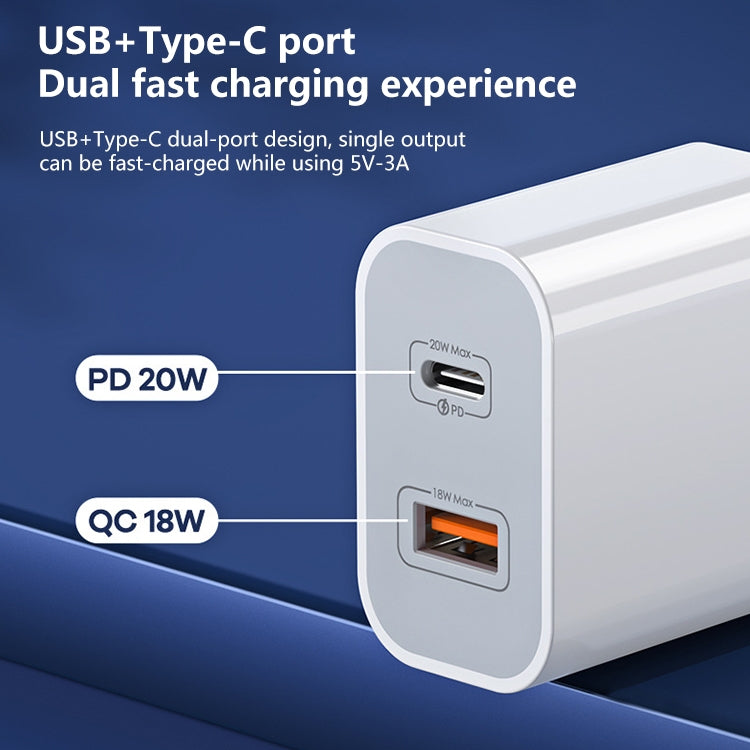 REMAX RP-U68 Speedy Series Sạc nhanh 20W USB + USB-C / Type-C, phích cắm CN, phích cắm EU, phích cắm UK, phích cắm US