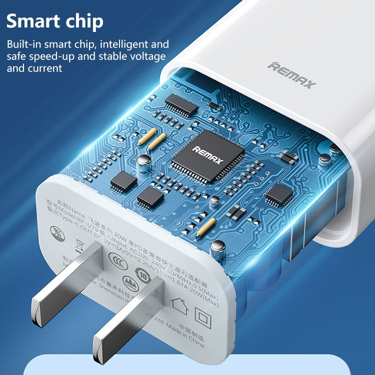 REMAX RP-U79 Speed Series Sạc nhanh đa năng 20W USB-C / Type-C, phích cắm CN, phích cắm EU, phích cắm UK