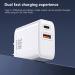 Sạc nhanh REMAX RP-U82 30W USB+USB-C/Type-C giao diện kép, phích cắm Trung Quốc, phích cắm Anh, phích cắm Mỹ