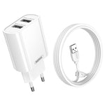 Bộ sạc nhanh cổng đôi USB 2.1A REMAX RP-U35 Jane Series, 8 Pin, Micro USB, USB-C/Type-C