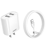 Bộ sạc nhanh cổng đôi USB 2.1A REMAX RP-U35 Jane Series, 8 Pin, Micro USB, USB-C/Type-C