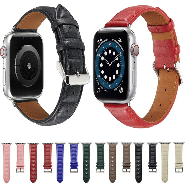 Dây đeo đồng hồ bằng da thật cho Apple Watch Series, 7 45mm / 6&SE&5&4 44mm / 3&2&1 42mm, 7 41mm / 6&SE&5&4 40mm / 3&2&1 38mm