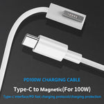Cáp sạc 100W 5 chân MagSafe 1 (hình chữ L) sang USB-C / Type-C PD, chiều dài cáp: 1.8m, MagSafe 1 (hình chữ L)