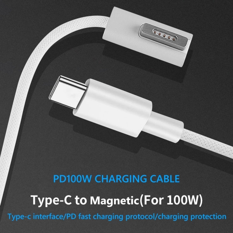 Cáp sạc 100W 5 chân MagSafe 1 (hình chữ L) sang USB-C / Type-C PD, chiều dài cáp: 1.8m, MagSafe 1 (hình chữ L)