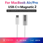 Cáp sạc 100W 5 chân MagSafe 1 (hình chữ L) sang USB-C / Type-C PD, chiều dài cáp: 1.8m, MagSafe 1 (hình chữ L)