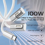 Cáp sạc 100W 5 chân MagSafe 1 (hình chữ L) sang USB-C / Type-C PD, chiều dài cáp: 1.8m, MagSafe 1 (hình chữ L)