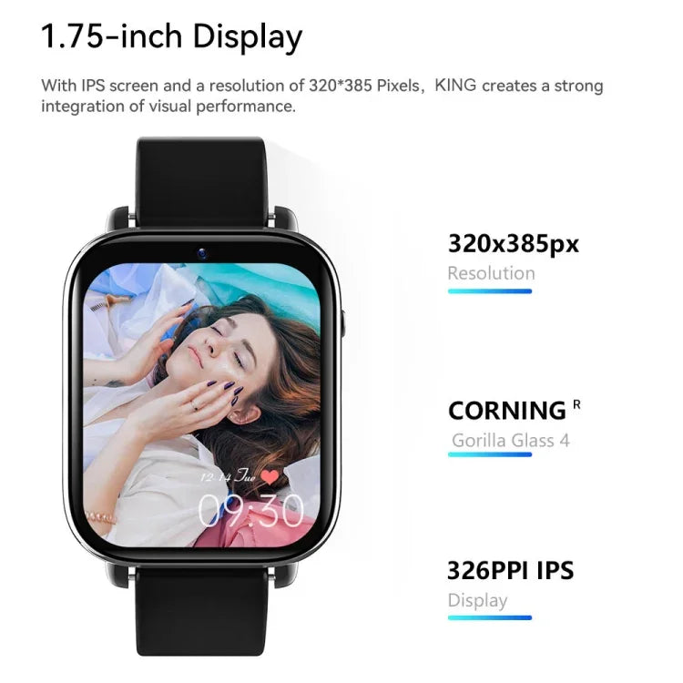 Đồng hồ thông minh 4G LTE màn hình 1.75 inch, hệ điều hành Android 9.1, 2GB+16GB, 4GB+128GB