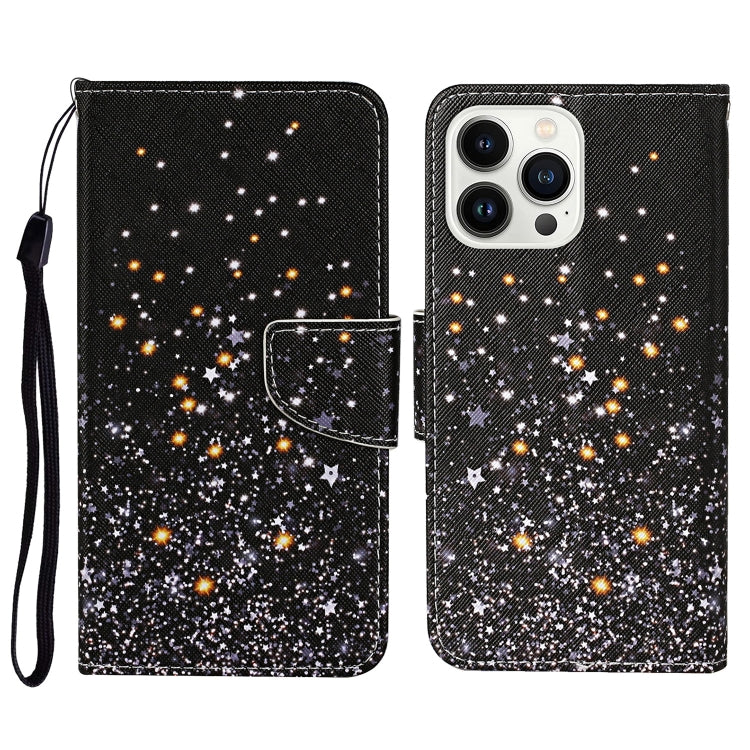3D Colored Drawing Flip Leather Phone Case, For iPhone 14 Pro, For iPhone 14 Pro Max