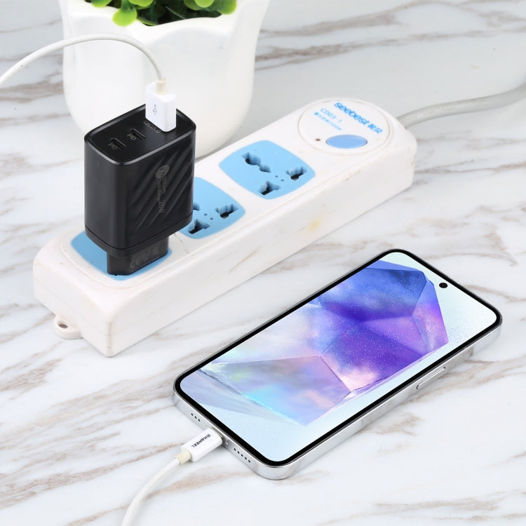 Sạc du lịch tường 3 trong 1 AR-892 QC3.0 PD20W USB + USB-C / Type-C, phích cắm EU, phích cắm UK