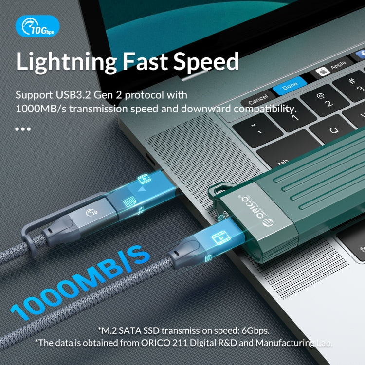 Vỏ ổ cứng M.2 SATA ORICO USB3.1 Gen1 Type-C 6Gbps
