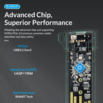 Vỏ ổ cứng M.2 SATA ORICO USB3.1 Gen1 Type-C 6Gbps