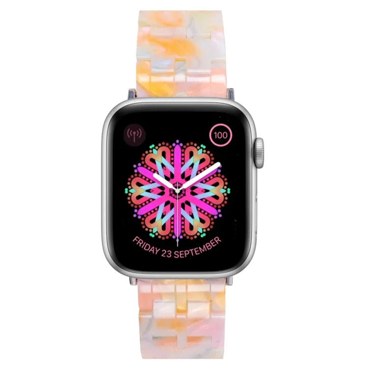 Dây đồng hồ nhựa resin 5 hạt cho Apple Watch Series, 7 45mm / 6&SE&5&4 44mm / 3&2&1 42mm, 7 41mm / 6&SE&5&4 40mm / 3&2&1 38mm