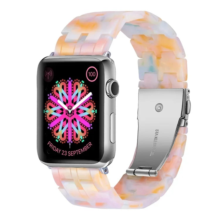 Dây đồng hồ nhựa resin 5 hạt cho Apple Watch Series, 7 45mm / 6&SE&5&4 44mm / 3&2&1 42mm, 7 41mm / 6&SE&5&4 40mm / 3&2&1 38mm