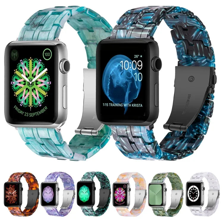 Dây đồng hồ nhựa resin 5 hạt cho Apple Watch Series, 7 45mm / 6&SE&5&4 44mm / 3&2&1 42mm, 7 41mm / 6&SE&5&4 40mm / 3&2&1 38mm