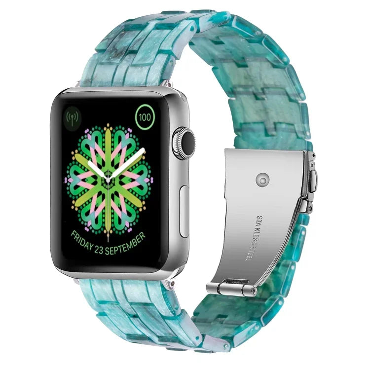 Dây đồng hồ nhựa resin 5 hạt cho Apple Watch Series, 7 45mm / 6&SE&5&4 44mm / 3&2&1 42mm, 7 41mm / 6&SE&5&4 40mm / 3&2&1 38mm